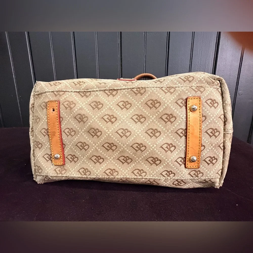 Dooney & Bourke Vintage Tan and Orange Tote Bag - Picture 9 of 15